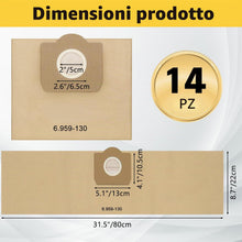 Carica l'immagine nel visualizzatore di Gallery, 14 Pezzi Sacchetti Polvere per Kärcher WD3 6.959-130.0, Compatibile con Kärcher WD3 1629, MV3 A2201, A2204, A2504, A2554