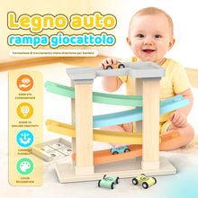 Carica l'immagine nel visualizzatore di Gallery, Toyzey Giochi Bambini 1 Anno, Macchinine per Bambini Pista Macchinine con 4 Mini Auto Giochi Montessori 1 Anno Giochi Le