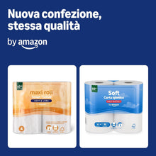 Carica l'immagine nel visualizzatore di Gallery, by Amazon Carta Igienica (Rotolo Maxi) Trapuntata a 2 Veli, Morbida e Delicata, 4 Rotoli (1 Confezione da 4), 500 Strappi per Rotolo