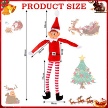 Carica l'immagine nel visualizzatore di Gallery, 2 Pezzi Elfie Pupazzo a forma di elfo birichino, Con corpo morbido e viso in vinile, 15 Pollici, Elves Behavin Badly 39 cm rosso gamba lunga con cappello, Peluche