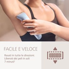 Carica l'immagine nel visualizzatore di Gallery, Philips Lady Shaver Serie 6000 - Rasoio senza filo, Wet &amp; Dry, sistema di rasatura a 3 lame, per corpo e gambe, 80 minut
