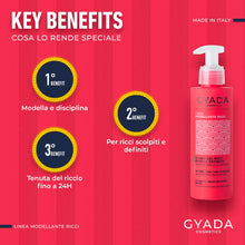 Carica l'immagine nel visualizzatore di Gallery, GYADA COSMETICS, Fluido Gel Modellante Capelli Ricci e Mossi, Effetto Definito, 98% Ingredienti Naturali, Azione Discipl