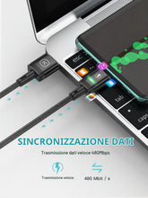 Carica l'immagine nel visualizzatore di Gallery, Kuulaa Cavo di ricarica magnetico 2 m, cavo Lightning magnetico, caricatore magnetico per cellulare, ricarica rapida 3A 