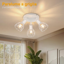 Carica l'immagine nel visualizzatore di Gallery, Faretto da Soffitto LED 3 Luci E14 Rotonda, Bianco
