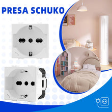 Carica l'immagine nel visualizzatore di Gallery, Voltix 4 Pezzi Prese Schuko 2P+T 10/16A 250V – Compatibili con Bticino Matix – Colore Bianco, Design Moderno, Installazi