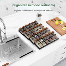 Carica l'immagine nel visualizzatore di Gallery, AiQInu Porta Spezie da Cassetto 8 Pezzi, Portaspezie Estensibile da 23cm a 46cm, Organizer per Cassetti per Spezie, Organizer Spezie Cucina, per Cucina, Piano di Lavoro, Armadio, Mensola