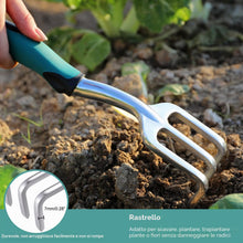 Carica l'immagine nel visualizzatore di Gallery, FANHAO Set Attrezzi da Giardino 3 Pezzi, Utensili Manuali, Ergonomica
