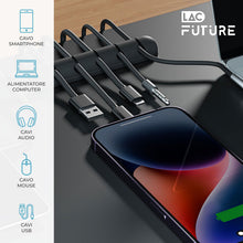 Carica l'immagine nel visualizzatore di Gallery, LAC FUTURE Ferma Cavi da Scrivania 3 Pz - Cable Management Clip per USB e Ricarica - Fermacavi Adesivi | Organizer Cavi 