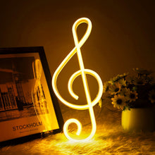 Carica l'immagine nel visualizzatore di Gallery, Insegna LED Neon con Nota Musicale - Alimentata a Batteria/USB per Kids Room Party Festive Decor