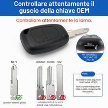Carica l'immagine nel visualizzatore di Gallery, 2 custodie chiave 2 pulsanti compatibili per Renault Kangoo Master Traffico Opel Vauxhall Vivaro Nissan Primastar – con 