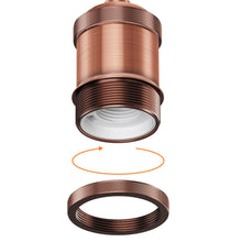Carica l'immagine nel visualizzatore di Gallery, ledscom.de Cavo tessile RETRA, spina, interruttore, bronzo opaco, 3 m, portalampada, 1x E27 max. 60 W