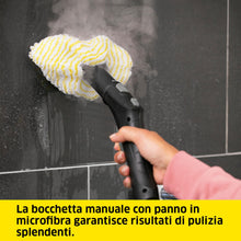 Carica l'immagine nel visualizzatore di Gallery, Kärcher Pulitore a Vapore SC 4 EasyFix VERSIONE BIANCA, Pronto in 4 min. 2000 W, Serbatoio estraibile 1,3 litri, Area 100m², Incl. Kit pavimenti, Bocchetta Manuale e Panno, Spazzola, Bocchetta fessure