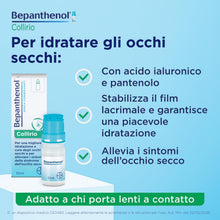 Carica l'immagine nel visualizzatore di Gallery, Bepanthenol Collirio, Lacrime Artificiali Occhi Secchi, Ialuronico, 10ml