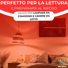 Carica l'immagine nel visualizzatore di Gallery, DM TECH Lampadina Rossa LED E27 Luce Notturna Dormire Senza Luce Blu Relax Sonno Riposo Melatonina Illuminazione Calda A