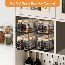 Carica l'immagine nel visualizzatore di Gallery, VINATO Portaspezie Scorrevole a 2 Livelli – Organizzatore Cucina Salvaspazio con Guide, Portaoggetti per Dispensa (26x15x21,8 cm)