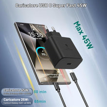 Carica l'immagine nel visualizzatore di Gallery, 2-Pack 45W USB C Caricabatterie Veloce per Samsung Galaxy S25 S24 S23 S22 S21 S20 Ultra 5g S24+ S23+ Note10+ A55 A54, Ta