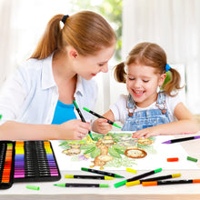 Carica l'immagine nel visualizzatore di Gallery, AFXXE Pennarelli lettering 120 colori, punte pennello e doppia sottile, kit per ragazze, bambini e adulti, pennarelli acquerellabili professionali inclusi 3 modelli