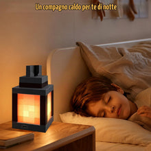 Carica l'immagine nel visualizzatore di Gallery, Lanterna Notturna 3D Pixelated, Lampada Notturna Ricaricabile Tramite USB, 16 Colori, con Telecomando e Funzione Dimmer,