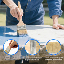 Carica l'immagine nel visualizzatore di Gallery, Set pennelli pittura 5 pezzi – pennello pittura e pennello per legno con manico in legno (25,4/38,1/50,8/63,5/76,2 mm), 