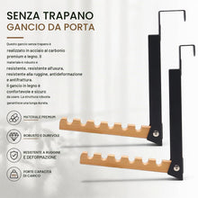 Carica l'immagine nel visualizzatore di Gallery, TIANLIN 2 Pezzi Appendiabiti da Porta Pieghevole, Nero Gancio per Portas