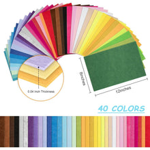 Carica l'immagine nel visualizzatore di Gallery, Menmamenma Feltro in Fogli, 40 Colori Feltro 20 * 30 cm Colorato Pannolenci Feltro DIY Tessuto Poliestere Cuciture per Cucire Mestieri Stoffa di Cucito Bricolage Patchwork Creativi Fai-da-Te