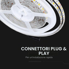 Carica l'immagine nel visualizzatore di Gallery, V-TAC Striscia Led da Esterno IP65 Impermeabile 12W - 5 Metri di Lunghezza - SMD 5050 Alta Luminosità - Luce 3000K Bianc