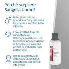 Carica l'immagine nel visualizzatore di Gallery, Saugella Uomo, Detergente Intimo Rivitalizzante Antiodore, 750 ml