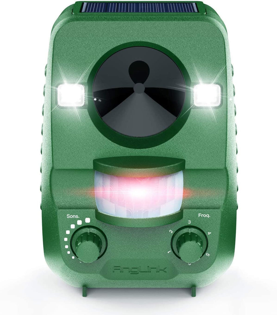 Dissuasori Repellente Ultrasuoni Gatti - Esterno Dissuasore Solare Scaccia 5 Modalità IPX44 Impermeabile Anti Animali con Allontanamento contro Gatti, Cani, Animali per Giardino