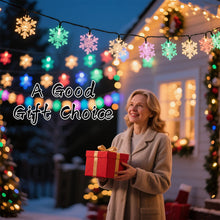 Carica l'immagine nel visualizzatore di Gallery, Ninonly Catena Luminosa Esterno Solare, 7M 50 LED Fiocco di Neve Lucine Led Decorative, 8 Modalità Luci di Natale Imperm
