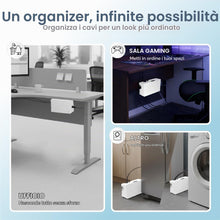 Carica l'immagine nel visualizzatore di Gallery, Scatola Gestione Cavi in ABS Resistente al Calore 32x20x11 cm Organizer per Multipresa e Fili con Montaggio a Parete o P