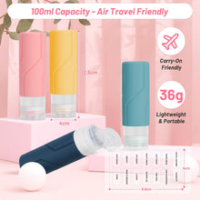 Carica l'immagine nel visualizzatore di Gallery, Alyvisun 4 Pezzi Flaconi da Viaggio in Silicone, [Ricaricabili &amp; Anti-Perdita] Contenitori Viaggio Liquidi, Boccette da 