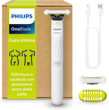 Carica l'immagine nel visualizzatore di Gallery, Philips OneBlade Intimate, cura intima, rifinitura e rasatura con protezione extra della pelle, Rasatura precisa e confortevole - senza radere completamente a zero, modello QP1924/30
