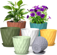 Carica l'immagine nel visualizzatore di Gallery, KAHEIGN 7 Pezzi Vasi per Piante in Plastica, 17,6/16,5/15/13,9/12,7/11,4/10CM Motivo Ondulato Vaso per Fiori Più Spesso 