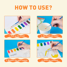 Carica l'immagine nel visualizzatore di Gallery, YPLUS Dipingi con Libri ad Acqua per Bambini Piccoli， Carta per Pittura ad Acquerello per Bambini 1-4 Anni， Regalo Artistico con Pennello Inclusi - Animale