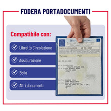 Carica l'immagine nel visualizzatore di Gallery, Portadocumenti Auto - 1x Porta Documenti per Auto e Moto, Blu - Custodia Libretto Circolazione e Assicurazione - PVC Tra
