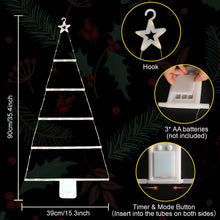 Carica l'immagine nel visualizzatore di Gallery, Jsdoin Luci Natale Esterno Batteria - 90cm 75LED Scaletta Impermeabile per Albero di Natale - 8 Modalità - Addobbi e Decorazioni per Casa e Finestre