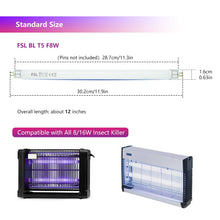 Carica l'immagine nel visualizzatore di Gallery, FSL 2-Pack BL T5 8W Neon per Zanzariera Elettrica, Lampadina Antizanzare UV 12in/30,2cm, Lampade di Ricambio per Lampada