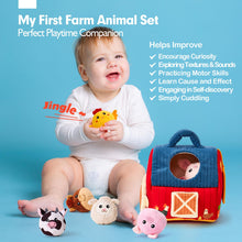 Carica l'immagine nel visualizzatore di Gallery, hahaland Animali di Peluche per Neonato 6-12 mesi, 6 mini Animali da Fattoria con Suoni, Palla Neonato con Sonaglio, Montessori 6 mesi, Regalo Bambino