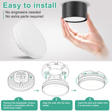 Carica l'immagine nel visualizzatore di Gallery, KYOTECH Lampadina LED GX53 Bianco Caldo 2700K, 9W Sostituisce 90W, 2 Pezzi