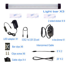 Carica l'immagine nel visualizzatore di Gallery, AIBOO Luce Sottopensile Cucina, Luci da Cucina Bar con Interruttore Dimmer A Quadrante per Bancone, Guardaroba, Illumina