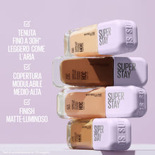 Carica l'immagine nel visualizzatore di Gallery, Maybelline New York Fondotinta a Lunga Tenuta, Per Tutti i Tipi di Pelle, Finish Matte Luminoso, Copertura Medio-Alta, F