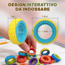 Carica l'immagine nel visualizzatore di Gallery, Dual Fidget Ring Rings, Set da 12 Anelli Antistress per Adulti e Ragazzi