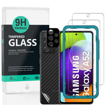 Carica l'immagine nel visualizzatore di Gallery, Ibywind Vetro Temperato per Samsung Galaxy A52s 5G/A52 5G/4G,[2 Pezzi]con Protezione Obiettivo Fotocamera,Skin in Stile 