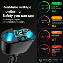Carica l'immagine nel visualizzatore di Gallery, Sdoppiatore Accendisigari Auto, 120W Accendisigari USB,Multipresa
