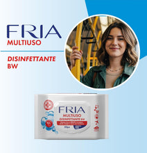 Carica l'immagine nel visualizzatore di Gallery, Fria Multiuso Disinfettante BW, Elimina fino al 99.9% di Batteri, Lieviti, Funghi e Virus con Involucro, Presidio Medico Chirurgico, Confezione da 20 Salviette