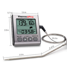 Carica l'immagine nel visualizzatore di Gallery, ThermoPro TP16S Termometro digitale per carne, ottimo per grigliare e barbecue, con modalità timer intelligente e retroilluminazione