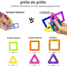Carica l'immagine nel visualizzatore di Gallery, Condis Costruzioni Magnetiche Bambini 120 Pezzi, 3 - 8 anni Giocattoli con Calamite Educativi Regalo Montessori