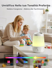Carica l'immagine nel visualizzatore di Gallery, AROEVE Umidificatore Ambiente, 2,5L Umidificatore, 250 ml/h, 25H Diffusore di Oli Essenziali, Spegnimento Automatico, 25 dB Silenzioso per Neonati e Piante, Bianco