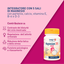 Carica l'immagine nel visualizzatore di Gallery, LongLife® Magnesium 375 Lady | Disturbi mestruali e menopausa | 5 sali di magnesio ad alta biodisponibilità | Estratto d