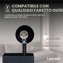 Carica l'immagine nel visualizzatore di Gallery, Ledvion Faretto LED Soffitto Nero 4 luci Rettangolare GU10 senza lampadina